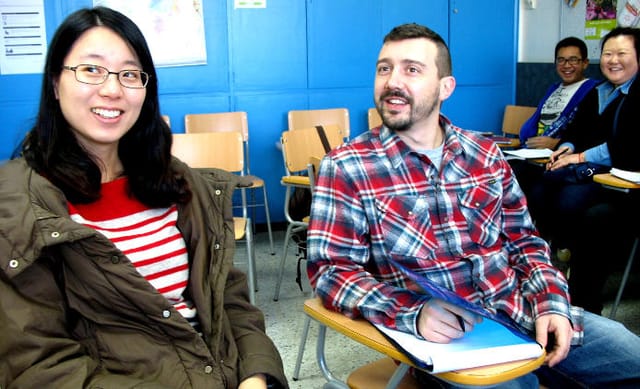 Estudiants abans de començar la classe